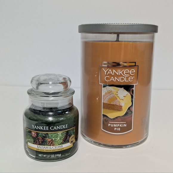Yankee Candle Pumpkin Pie and Balsam & Cedar Duo - Picture 1 of 4